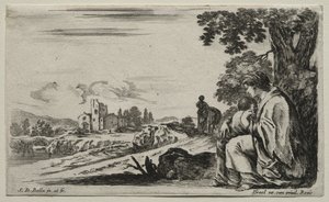 Diverses Figures et Paysages : Une pauvre nourrice assise sous un arbre, 1649