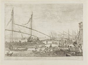 Vue des fortifications, des vues du port de Livourne - Stefano della Bella
