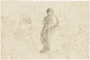 Orientaux attendant sur un quai - Stefano della Bella