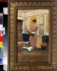 Femme et colombes - Stepan Vladislavovich Bakalovich
