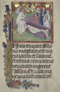 Ms. Czart. 3017 IV, fol.9r Les Saintes Femmes au tombeau du Christ - Stephan Lochner