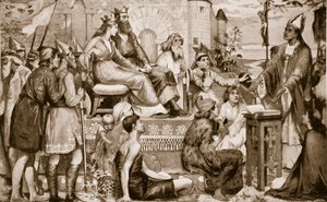Saint Augustin prêchant aux Saxons, 597, illustration de 