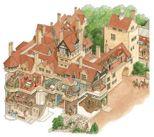 Maison Cragside, Northumberland, vers 1872-1900