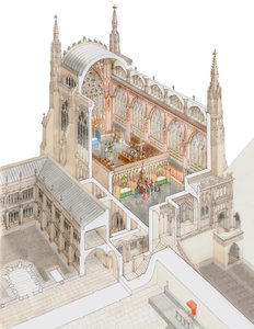 Chapelle Saint-Étienne, Westminster, avec bas-cloître, c.1520-1530 (détail)