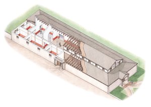 La gamme nord, villa romaine de Brading, île de Wight (dessinée en 2012), vers 200-250 - Stephen Conlin