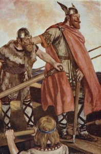 Erik le Rouge (950-1003/04) met les voiles pour le Groenland, illustration de 