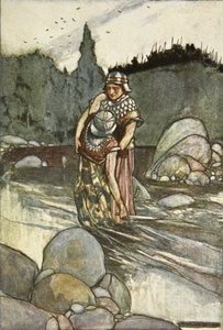 Ferdia tombe sous la main de Cuchulain, illustration de 