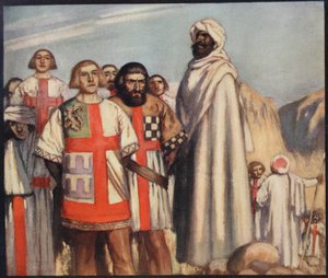 Les chevaliers de la Croix-Rouge sous le pouvoir de Saladin, illustration de 