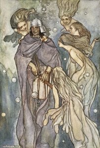 Là vivaient les nymphes océaniques aux cheveux roux, illustration de 