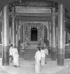 Le Trône du Lion, Palais Royal, Mandalay, Birmanie, 1908