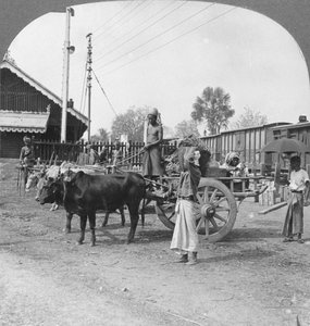 Gare typique, Katha, Birmanie, 1908 - Stereo Travel Co