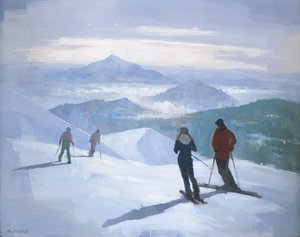 Des skieurs sur les sommets enneigés - Steve Mitchell