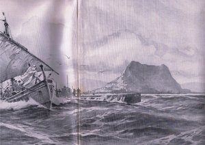 Sous-marin allemand traversant les détroits de Gibraltar en route vers les Dardanelles, de L