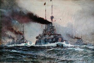 La flottille allemande en mer