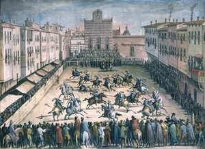 Joute de chevaux à la Piazza Santa Croce, 1561-1562 - Stradanus