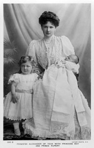 Princesse Alexandre de Teck avec Princesse May et Prince Rupert, vers 1907