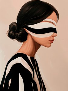 Une femme élégante aux yeux bandés - Studio Palette