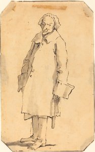 Un homme debout portant un grand manteau et des bottes
