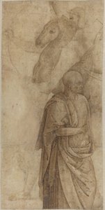 Cavalier et Homme Drapé Debout, d