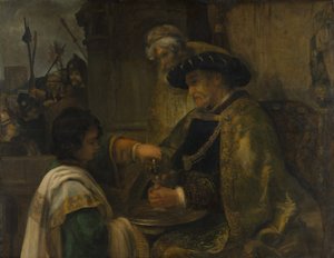 Pilate se lavant les mains, probablement années 1660 - Style of Rembrandt