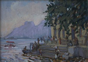 Linge sur les marches à Udaipur, 2012