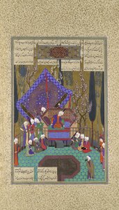 Zal consulte les mages, Folio 73v du Shahnama Livre des Rois - Sultan Muhammad
