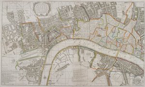 Carte de Westminster, la Cité de Londres, Southwark et les environs, 1739 - Sutton Nicholls
