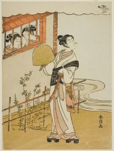 (Fac-similé) Le quatrième mois (Uzuki), de la série "Versions populaires des poètes immortels en quatre saisons" - Suzuki Harunobu