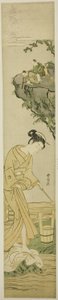 Immortels taoïstes espionnant une jeune beauté - Suzuki Harunobu