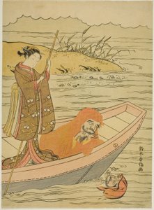 Daruma regardant son reflet - Suzuki Harunobu