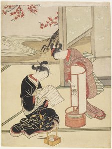 Lueur du soir de la lanterne, après 1766 - Suzuki Harunobu