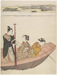 Pêche près du sanctuaire Mimeguri sur la rivière Sumida, vers 1767 - Suzuki Harunobu