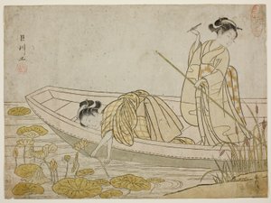 Cueillette de fleurs de lotus