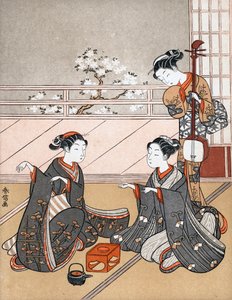 Filles jouant au jeu de Ken, vers 1745-1770 - Suzuki Harunobu