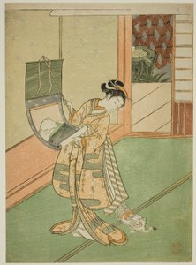 Accrocher une Peinture (parodie de la Troisième Princesse) - Suzuki Harunobu