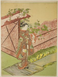 Rencontre avec son amant (parodie du chapitre Yugao du "Conte de Genji") - Suzuki Harunobu