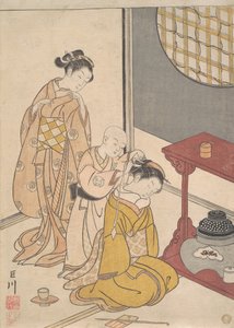 Pluie nocturne au Double-Shelf Stand, vers 1766 - Suzuki Harunobu