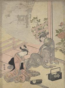 Parodie du conte du jeune homme Lu : Courtisane rêvant, XVIIIe siècle - Suzuki Harunobu