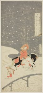 Traversée de Sano à Miwagasaki (Miwagasaki Sano no watari) - Suzuki Harunobu
