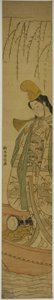 Danseuse Shirabyoshi debout dans un bateau Asazuma - Suzuki Harunobu