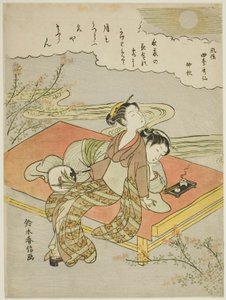 Le huitième mois (Chushu), de la série "Versions populaires des poètes immortels en quatre saisons (Fuzoku shiki kasen)"