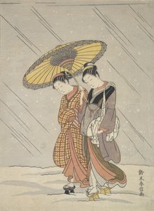 Deux femmes dans une tempête, 1764-72 - Suzuki Harunobu