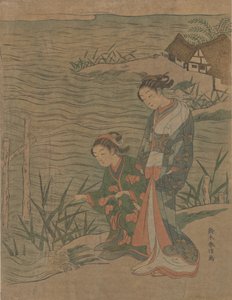 Deux jeunes dames au bord de la mer - Suzuki Harunobu