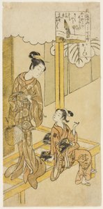 Visite (Kayoi), de la série "Les sept aspects à la mode de Komachi (Furyu yatsushi nana Komachi)" - Suzuki Harunobu