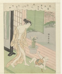 Femme et enfant espiègle - Suzuki Harunobu