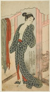 Femme dans un bain public - Suzuki Harunobu