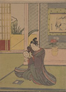 Jeune homme jouant du tambour Noh - Suzuki Harunobu