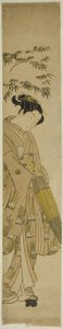 Jeune femme marchant dans la neige - Suzuki Harunobu