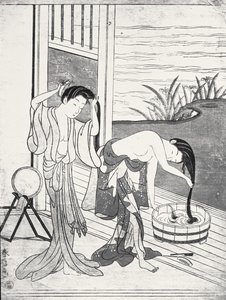 Jeunes femmes à leur toilette