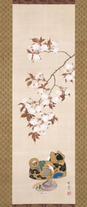 Cerises et boîte en forme de chien - Suzuki Kiitsu